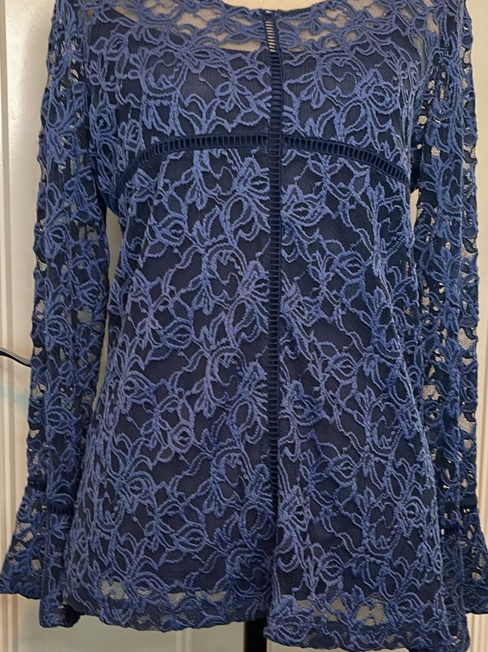 Inc International Concepts Navy Lace Top